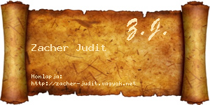Zacher Judit névjegykártya